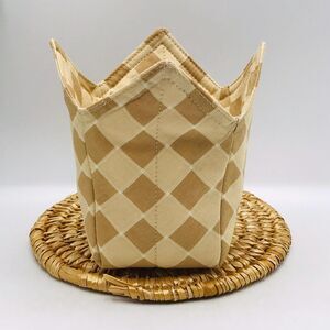 Neutral Checker Print Microwave Cozy: Reversible Cotton Pint Size Cozy